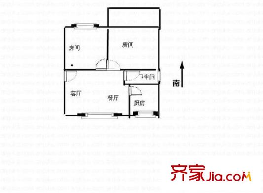 橫錦巷新村 2室 戶型圖