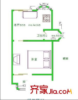橫錦巷新村 1室 戶型圖
