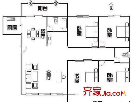 風(fēng)景藍(lán)水岸 4室 戶型圖