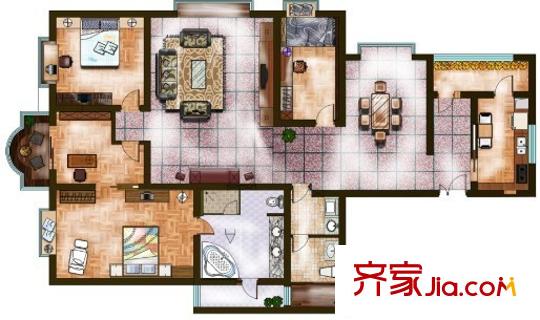 楚才小區(qū)戶型圖3室2廳 3室2廳