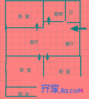 中亭街嘉惠苑 3室 戶型圖