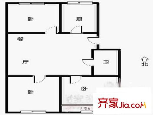 中亭街嘉惠苑 3室 戶型圖