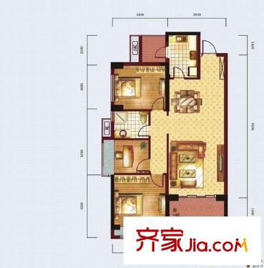 波光霞影 3室 戶型圖