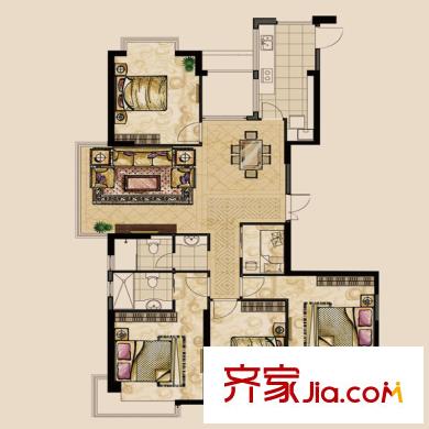 永興酈江戶型圖2號(hào)樓04云璽景 4室2廳2衛(wèi)1廚