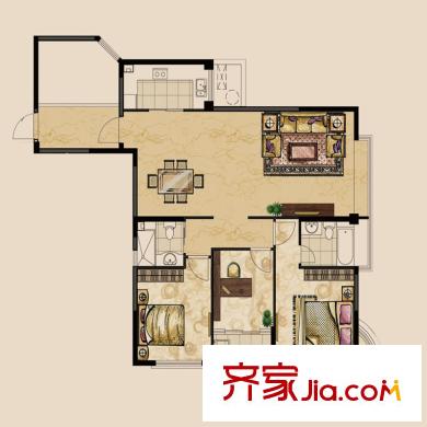 永興酈江戶型圖1號(hào)樓01瀚景苑 3室2廳2衛(wèi)1廚