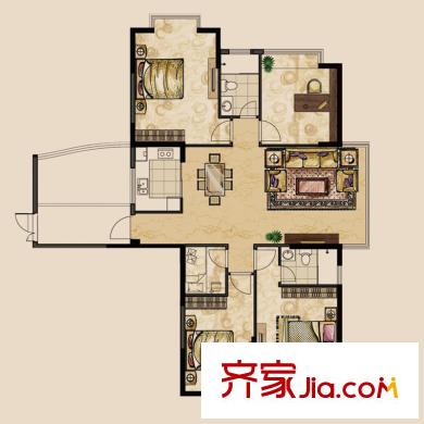 永興酈江戶型圖3號(hào)樓01天悅軒 4室2廳2衛(wèi)1廚