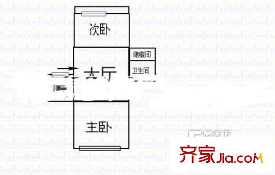 測繪局福壽巷宿舍 2室 戶型圖