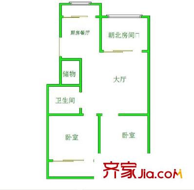 測繪局福壽巷宿舍 3室 戶型圖