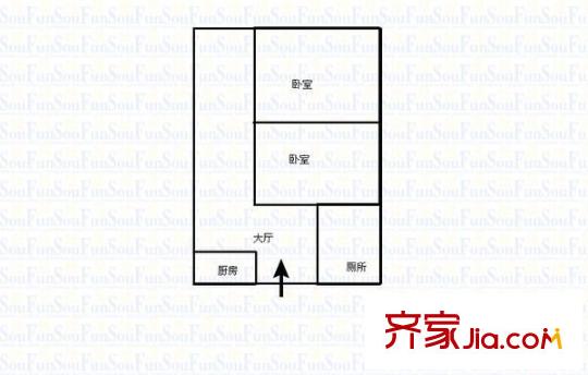 茶會(huì)東區(qū) 2室 戶型圖