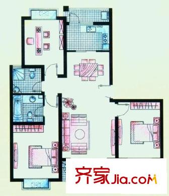 碧水芳洲水云天戶型圖碧水芳洲 水云天 4室 戶型圖 4室2廳2衛(wèi)1廚