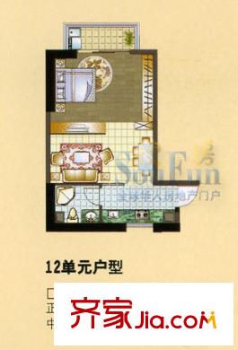 遠(yuǎn)景豪廷戶型圖1室1廳1衛(wèi)1廚
