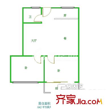烏山園景 2室戶型圖