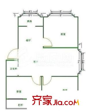 天誠花園 3室 戶型圖