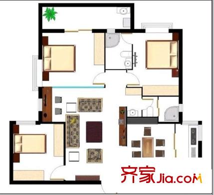 凱旋花園 3室 戶(hù)型圖