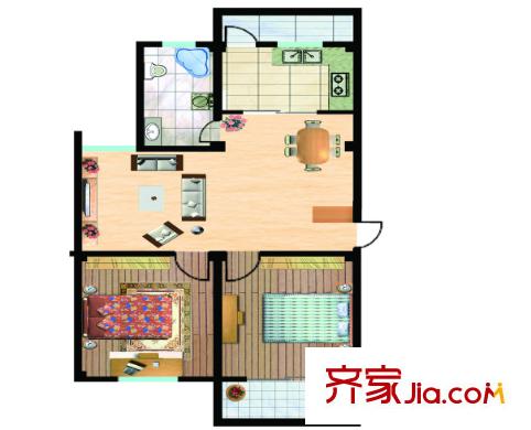 東風(fēng)陽(yáng)光城三期戶型圖2室2廳 戶型圖 2室2廳1衛(wèi)1廚