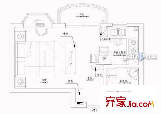 英泰第一城A區(qū) 2室 戶型圖