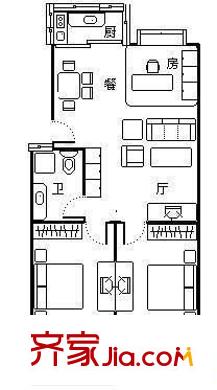 五鳳蘭庭 2室 戶型圖