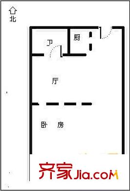 三利花園 1室 戶型圖