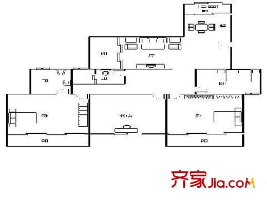 三利花園 4室 戶型圖