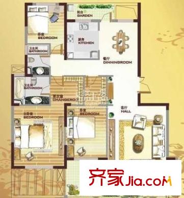融僑錦江G區(qū)華府 4室 戶型圖