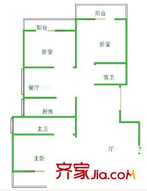 融僑錦江G區(qū)華府 3室 戶型圖