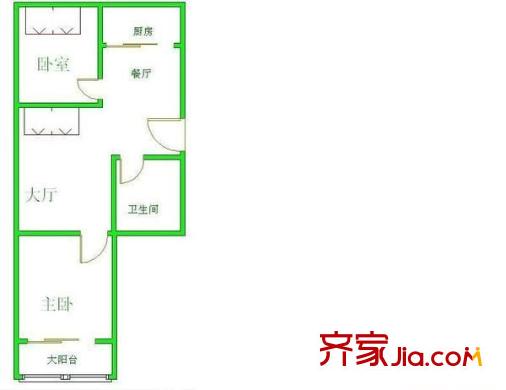 金明苑 2室 戶型圖