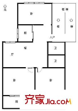 南臺(tái)新苑水仙園 3室 戶型圖