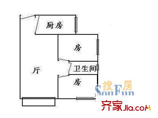 江岸紫荊花園戶型圖紫荊花園二期 戶型圖 2室1廳1衛(wèi)1廚