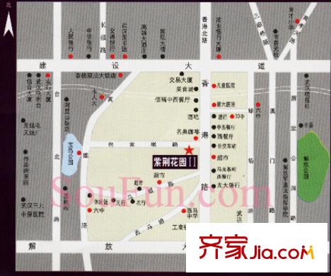 江岸紫荊花園交通圖