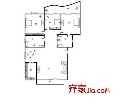 濱江苑二期 0室 戶型圖