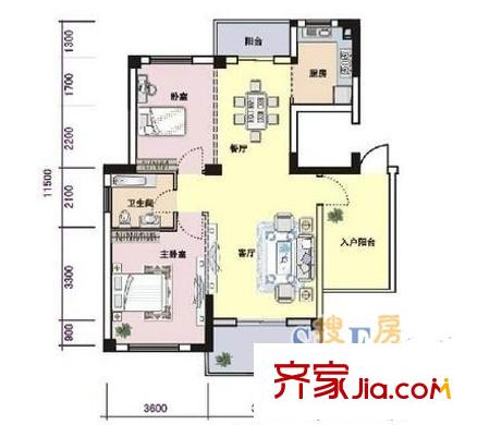 徐東四期公寓戶型圖徐東四期公寓 戶型圖 2室2廳1衛(wèi)1廚