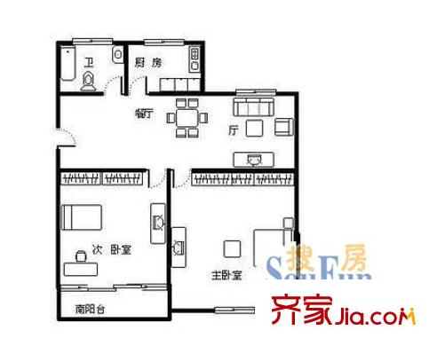 徐東四期公寓戶型圖徐東四期公寓 戶型圖 2室2廳1衛(wèi)1廚