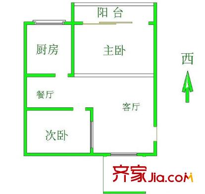 時代景城 2室 戶型圖