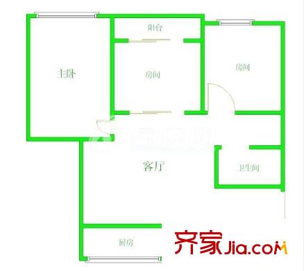江岸名都 3室 戶型圖