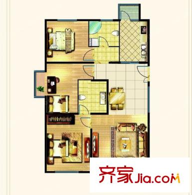 郁馨花園二期戶型圖3室2廳 戶型圖 3室2廳