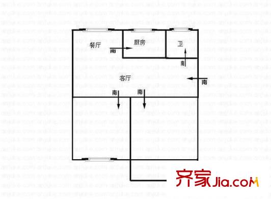 湖塍新村 2室 戶型圖