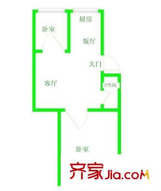 湖塍新村 2室 戶型圖