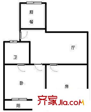 河南新村 2室 戶型圖