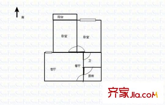 瓜果城 2室 戶型圖