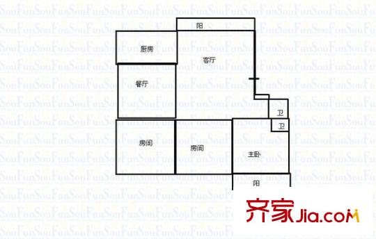 傲梅苑 3室 戶型圖