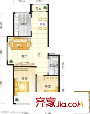 萬(wàn)春二區(qū) 2室 戶型圖