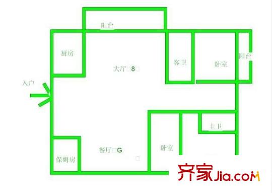 融僑錦江D區(qū) 4室 戶型圖