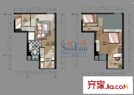 基星閣戶型圖8-17層10戶型 3室1廳1衛(wèi)1廚