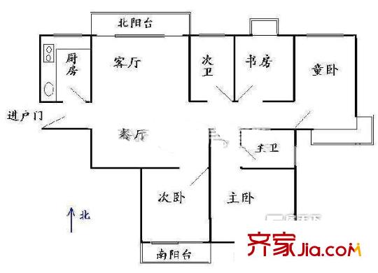  高校小區(qū) 4室戶型圖