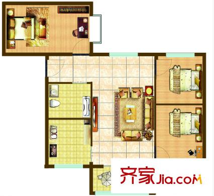 中福時(shí)代戶型圖3室2廳 戶型圖 3室2廳1衛(wèi)1廚