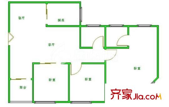 元洪花園 3室 戶型圖