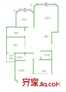 元洪錦江二期 4室戶(hù)型圖