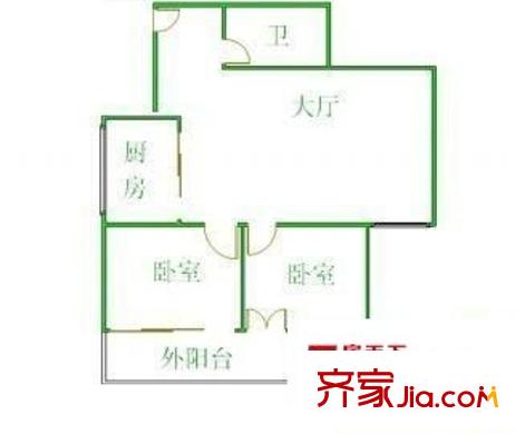 御景臺花園 2室 戶型圖