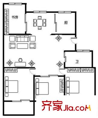 銀湖花園 4室 戶型圖