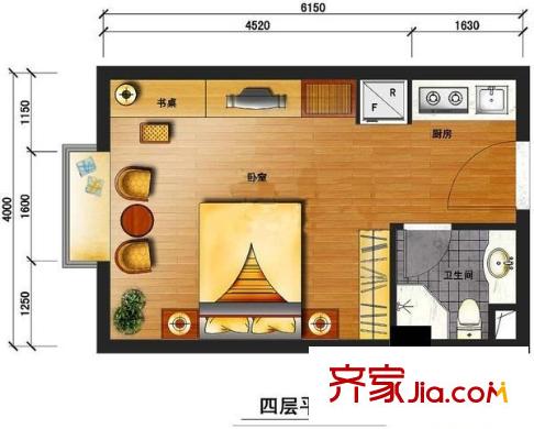盛世名門 1室 戶型圖